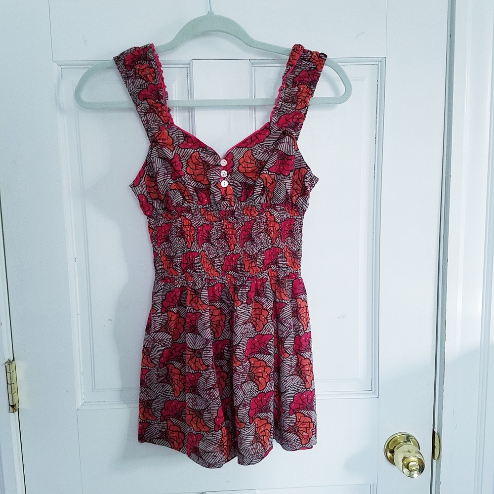 Free People Batik Button Front Tank Top